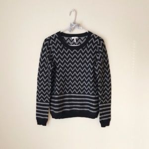 Joie Hideaki Metallic Chevron Long Sleeve Sweater